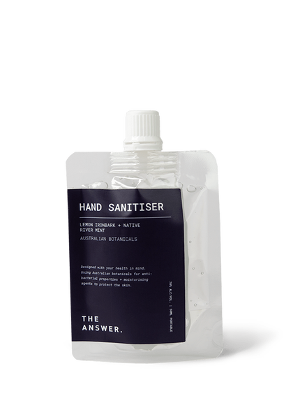 50 ML hand sanitiser product image 1 - Front view of a 50ML hand sanitiser travel pouch